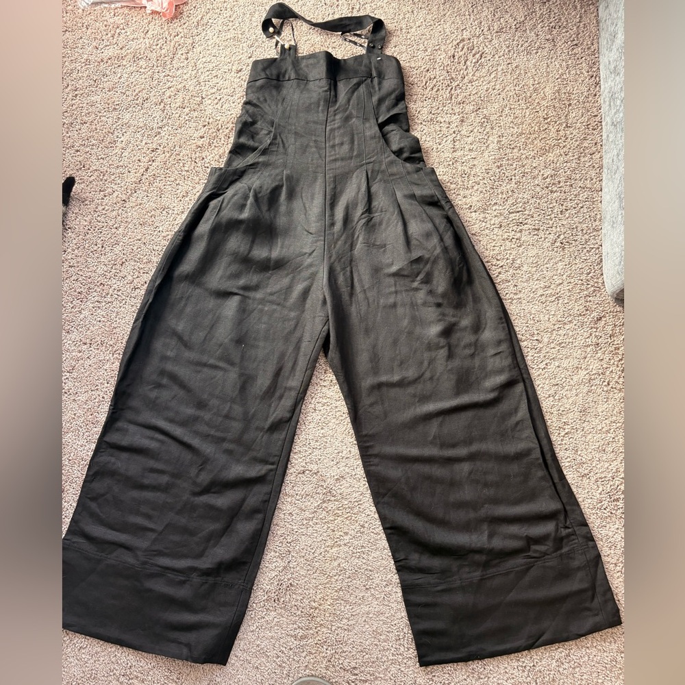 Aje Black Wide Leg Jumpsuit Overalls